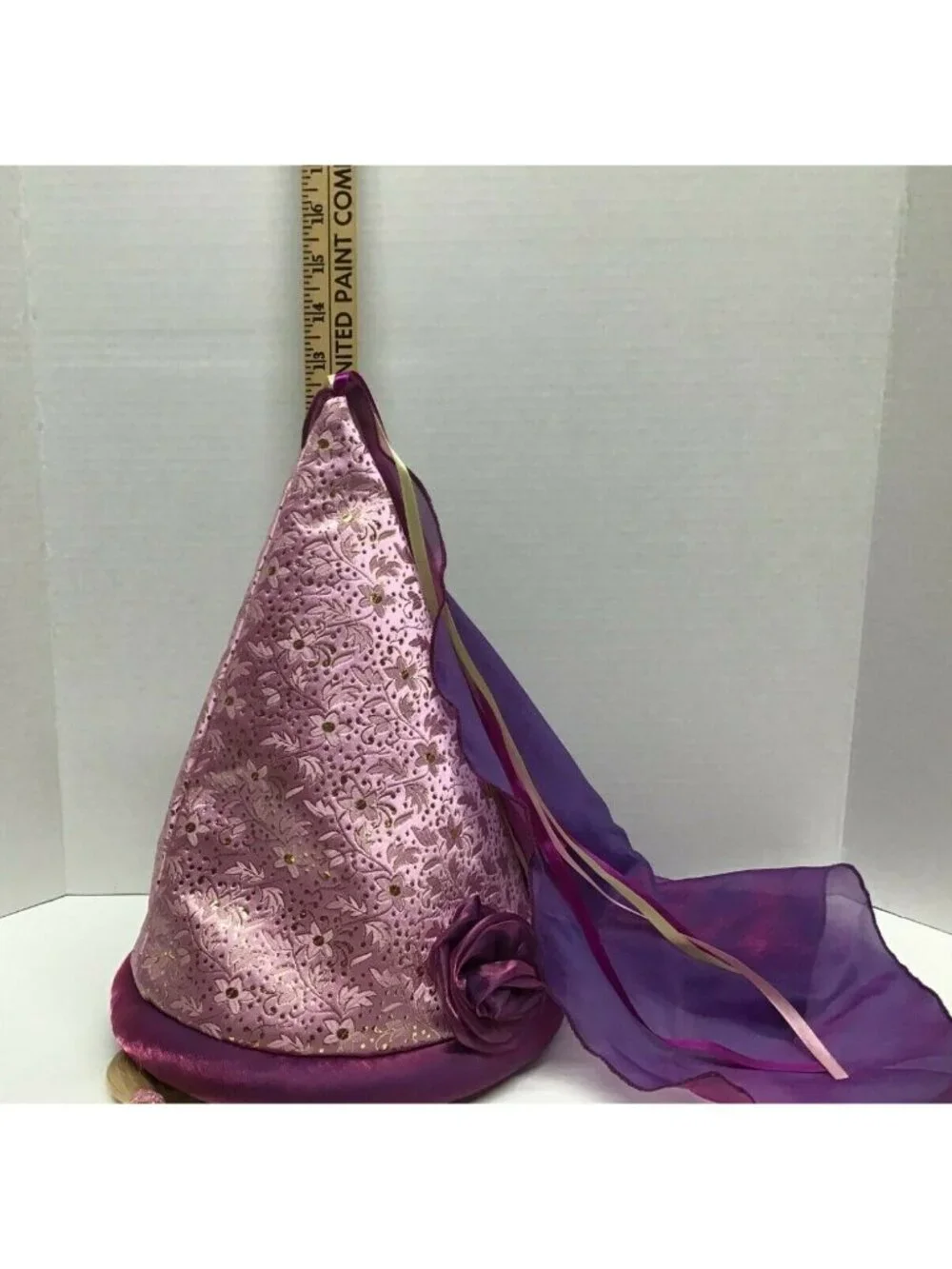 Disney Parks Rapunzel Hat with attached Flower and Ribbon Decorated Braid